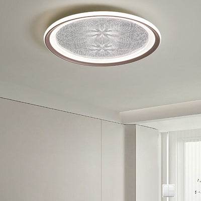 Plafonnier LED rond minimaliste moderne en aluminium et acrylique avec motif pissenlit pour salon 