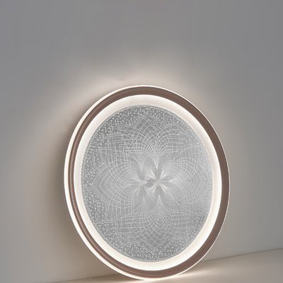 Plafonnier LED rond minimaliste moderne en aluminium et acrylique avec motif pissenlit pour salon 