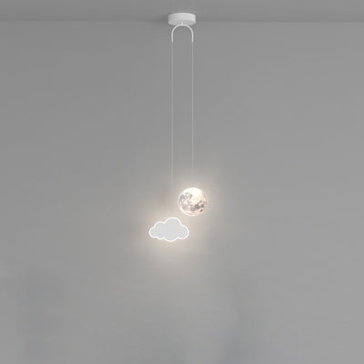 Lámpara de araña LED para niños con avión de acrílico creativo contemporáneo, nube, luna, para dormitorio 