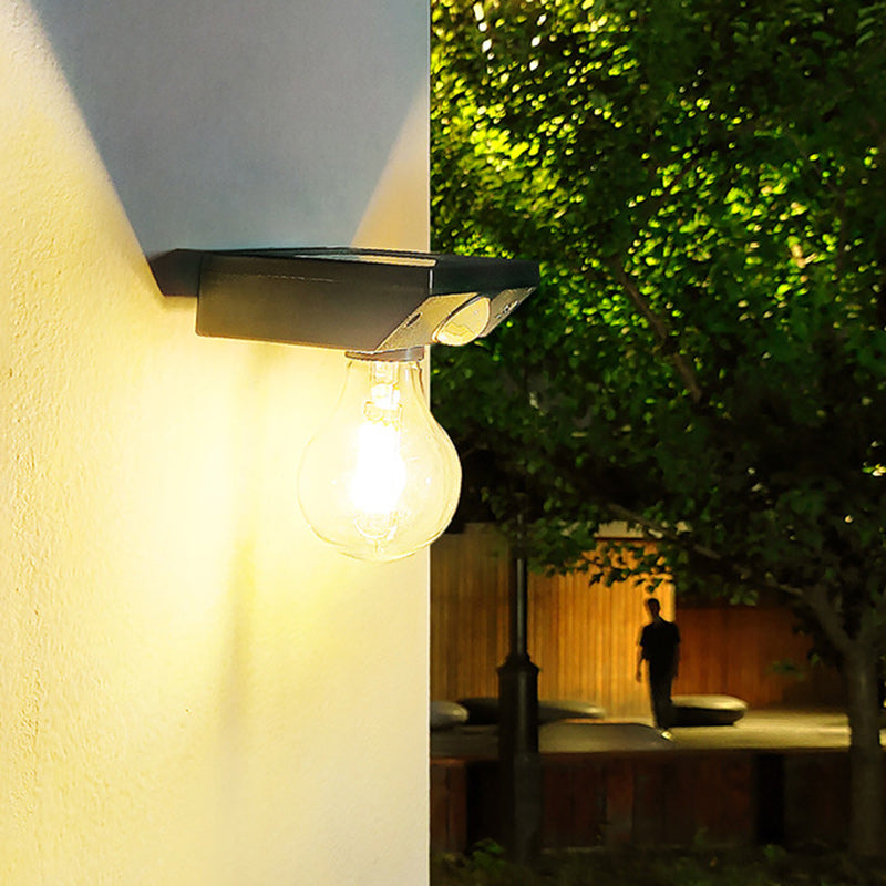 Moderno Minimalista Impermeable Sensor de Cuerpo Humano Lámpara de Aplique de Pared LED con Bombilla de Tungsteno ABS para Exterior 