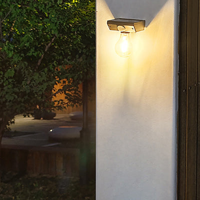 Moderno Minimalista Impermeable Sensor de Cuerpo Humano Lámpara de Aplique de Pared LED con Bombilla de Tungsteno ABS para Exterior 