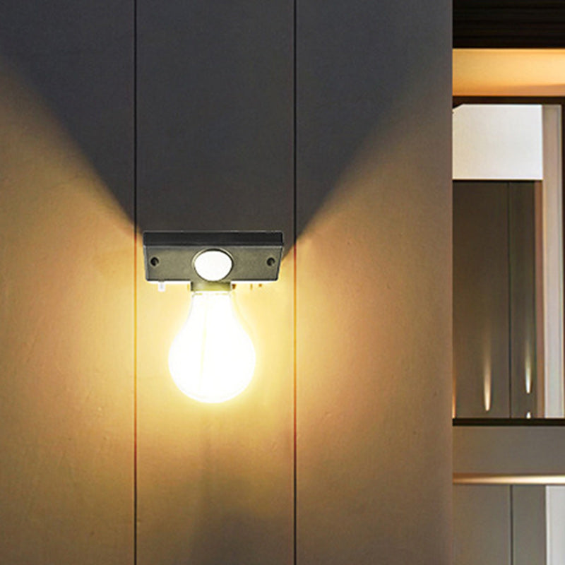 Moderno Minimalista Impermeable Sensor de Cuerpo Humano Lámpara de Aplique de Pared LED con Bombilla de Tungsteno ABS para Exterior 