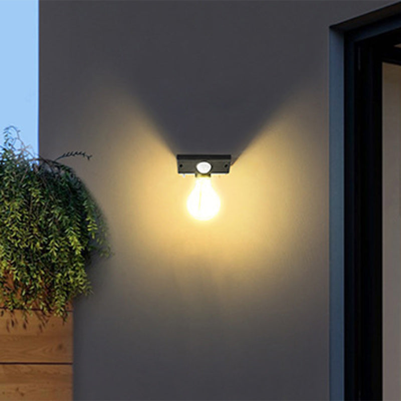 Moderno Minimalista Impermeable Sensor de Cuerpo Humano Lámpara de Aplique de Pared LED con Bombilla de Tungsteno ABS para Exterior 