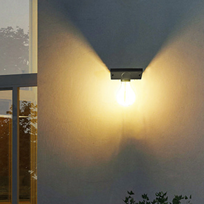 Moderno Minimalista Impermeable Sensor de Cuerpo Humano Lámpara de Aplique de Pared LED con Bombilla de Tungsteno ABS para Exterior 