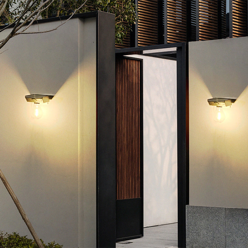 Moderno Minimalista Impermeable Sensor de Cuerpo Humano Lámpara de Aplique de Pared LED con Bombilla de Tungsteno ABS para Exterior 