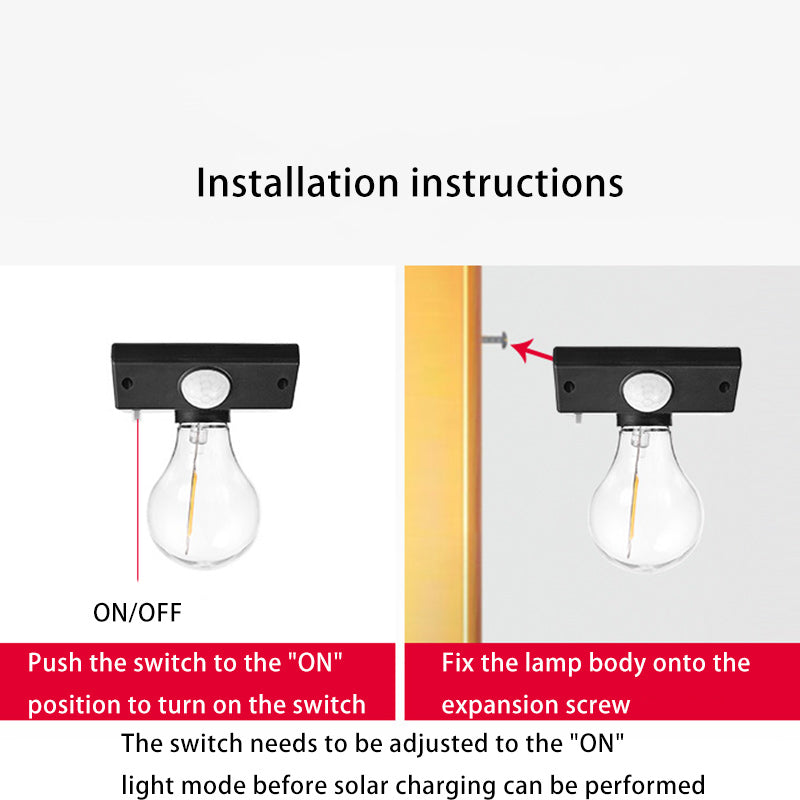 Moderno Minimalista Impermeable Sensor de Cuerpo Humano Lámpara de Aplique de Pared LED con Bombilla de Tungsteno ABS para Exterior 