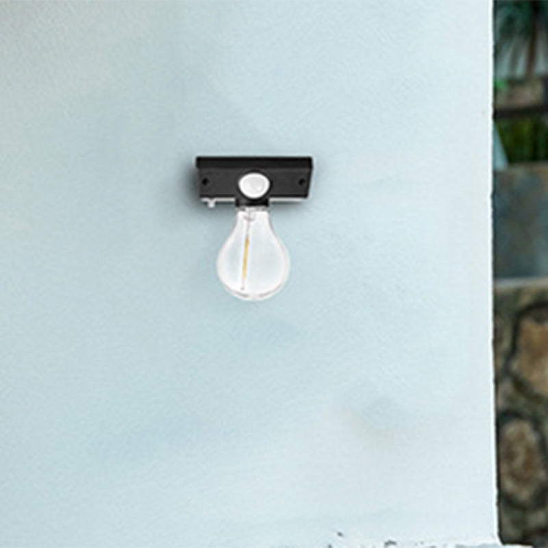 Moderno Minimalista Impermeable Sensor de Cuerpo Humano Lámpara de Aplique de Pared LED con Bombilla de Tungsteno ABS para Exterior 