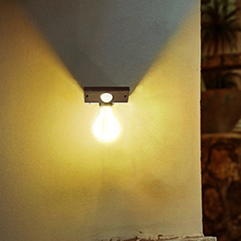 Moderno Minimalista Impermeable Sensor de Cuerpo Humano Lámpara de Aplique de Pared LED con Bombilla de Tungsteno ABS para Exterior 