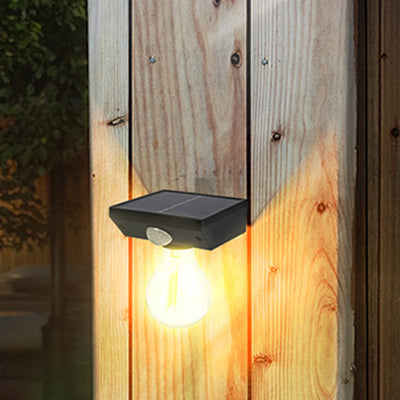 Moderno Minimalista Impermeable Sensor de Cuerpo Humano Lámpara de Aplique de Pared LED con Bombilla de Tungsteno ABS para Exterior 