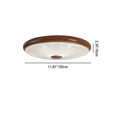 Plafonnier LED moderne minimaliste rond en verre crème cristal fer pour chambre à coucher 