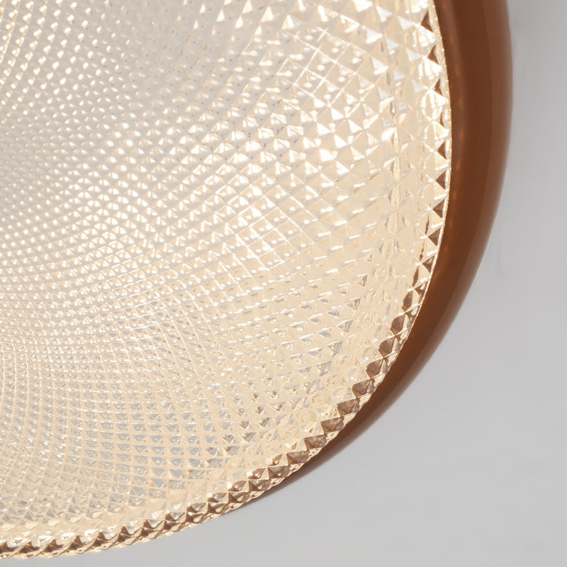 Plafonnier LED moderne minimaliste rond en verre crème cristal fer pour chambre à coucher 