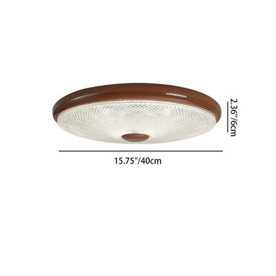 Plafonnier LED moderne minimaliste rond en verre crème cristal fer pour chambre à coucher 