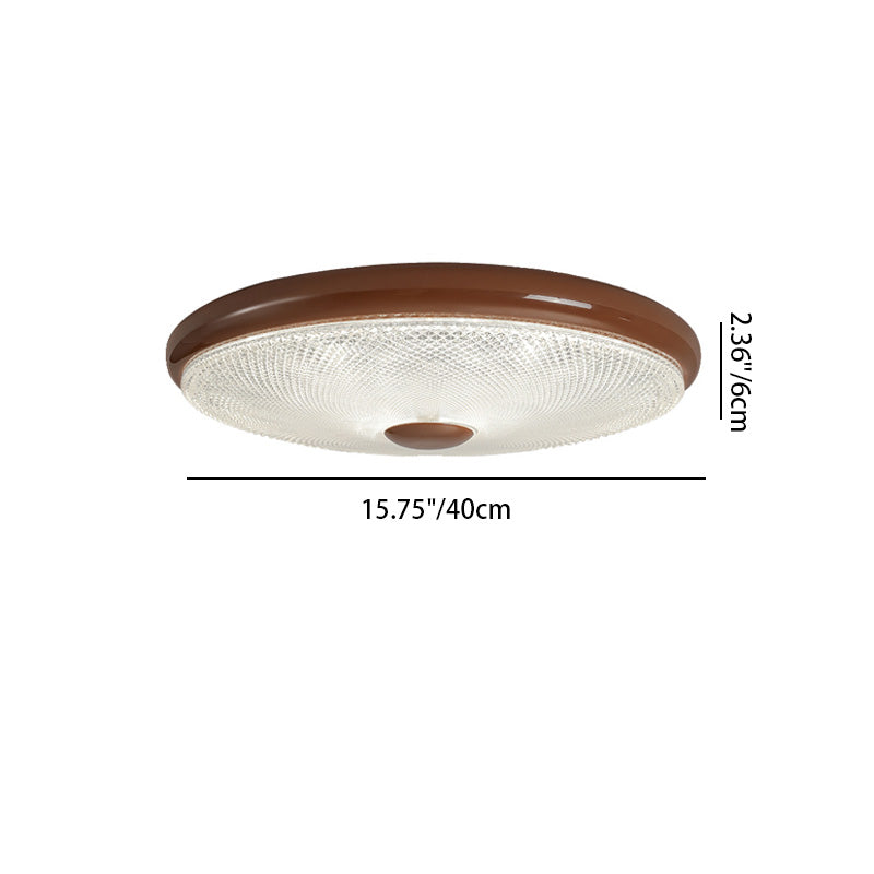Plafonnier LED moderne minimaliste rond en verre crème cristal fer pour chambre à coucher 