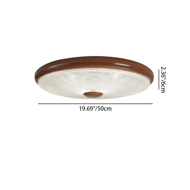 Plafonnier LED moderne minimaliste rond en verre crème cristal fer pour chambre à coucher 