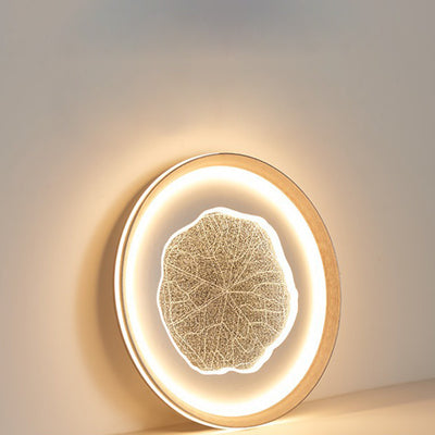 Plafonnier LED moderne minimaliste rond en feuille de lotus en fer aluminium acrylique pour salon 