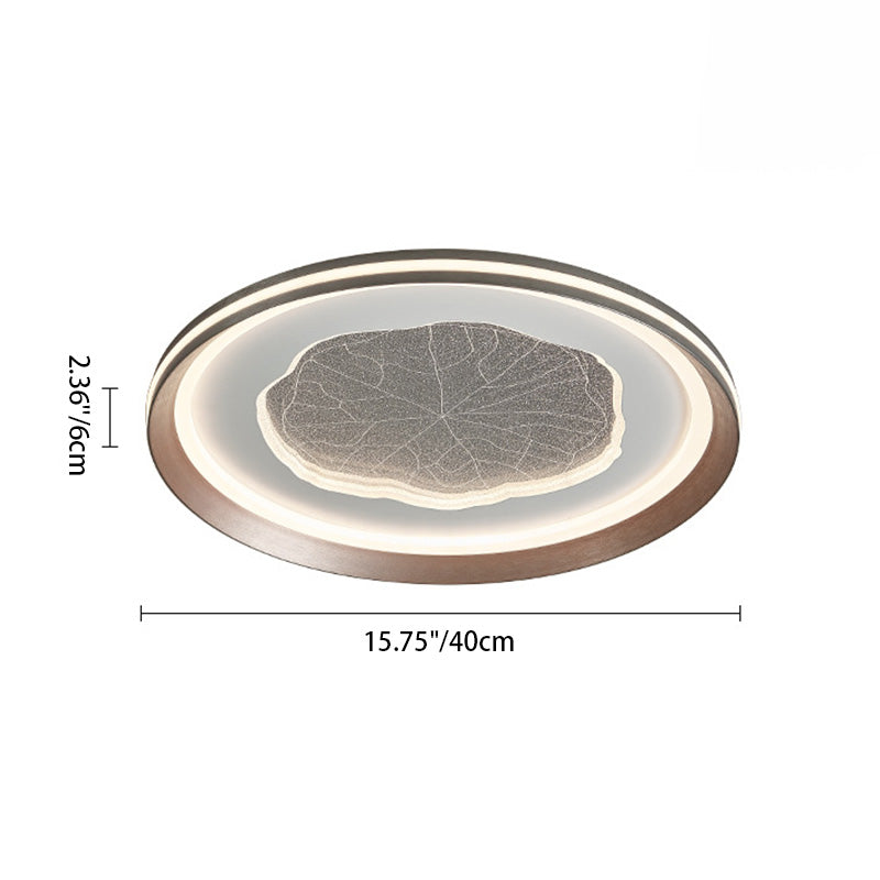 Plafonnier LED moderne minimaliste rond en feuille de lotus en fer aluminium acrylique pour salon 