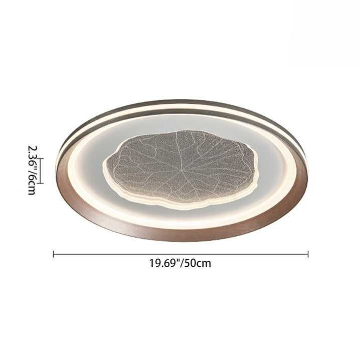 Plafonnier LED moderne minimaliste rond en feuille de lotus en fer aluminium acrylique pour salon 