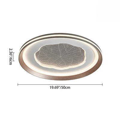 Plafonnier LED moderne minimaliste rond en feuille de lotus en fer aluminium acrylique pour salon 