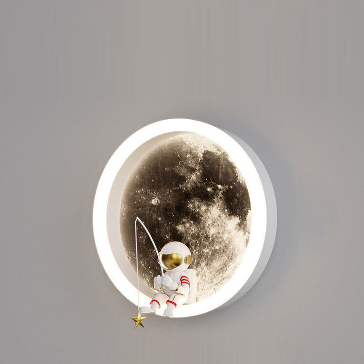 Lampe murale LED pour enfants avec abat-jour en acrylique, matériel astronaute, espace rond créatif contemporain pour chambre à coucher 