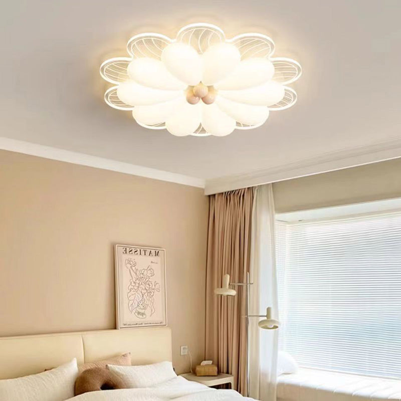 Lustre Plafonnier LED en Fer Créatif Contemporain pour Chambre à Coucher 