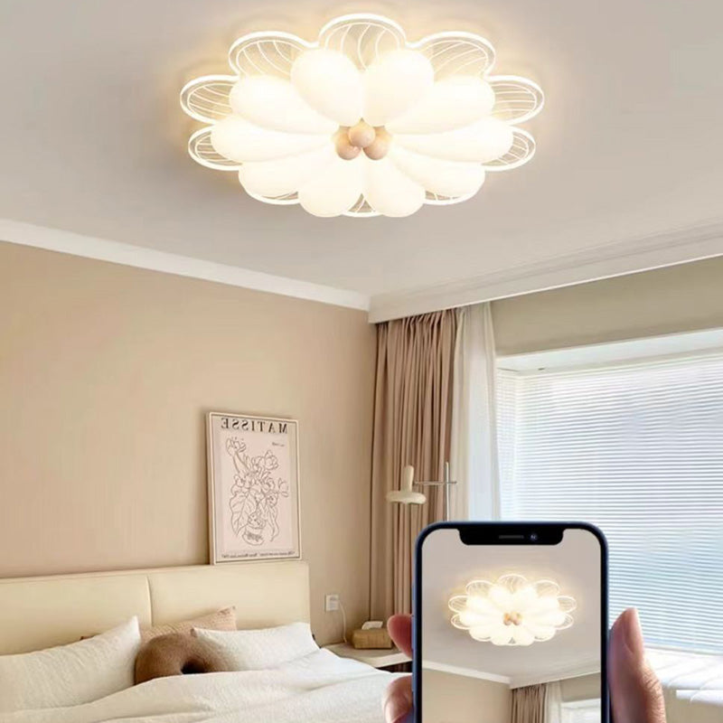 Lustre Plafonnier LED en Fer Créatif Contemporain pour Chambre à Coucher 