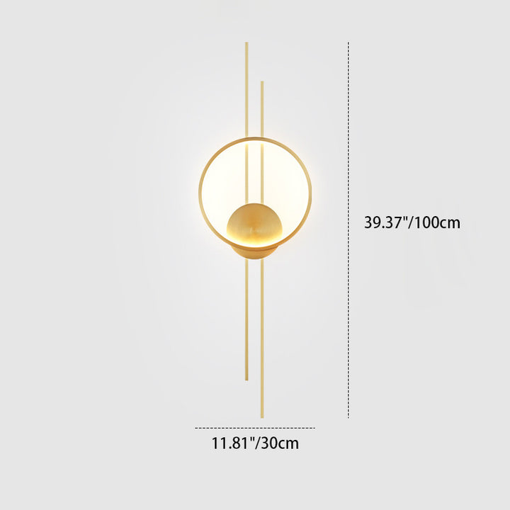 Applique murale LED en silicone cuivre à hauteur réglable avec ligne ronde minimaliste moderne pour chambre 