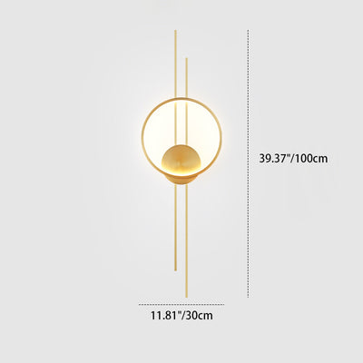 مصباح حائط LED مع ارتفاع قابل للتعديل من السيليكون والنحاس بخط دائري حديث وبسيط لغرفة النوم 
