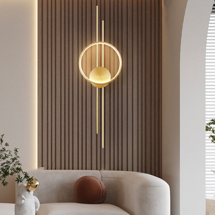 Applique murale LED en silicone cuivre à hauteur réglable avec ligne ronde minimaliste moderne pour chambre 