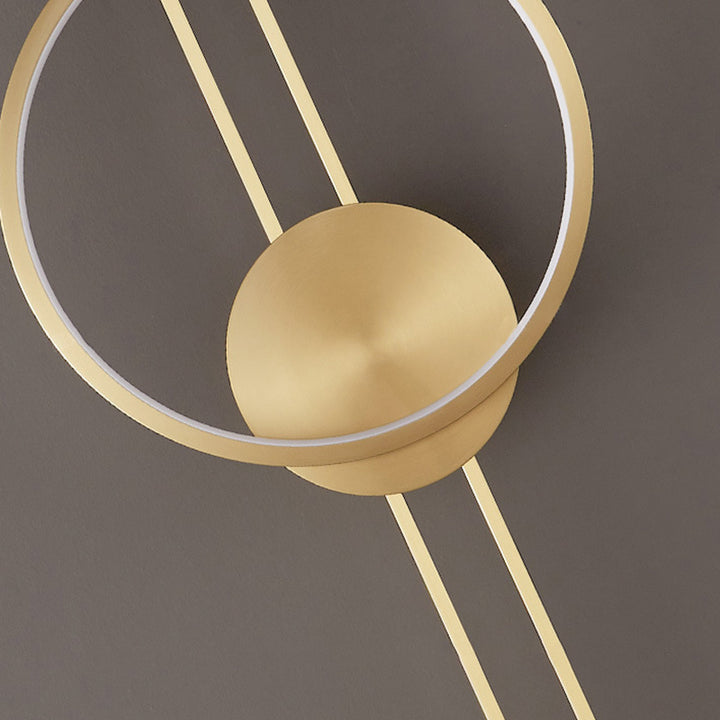 Applique murale LED en silicone cuivre à hauteur réglable avec ligne ronde minimaliste moderne pour chambre 
