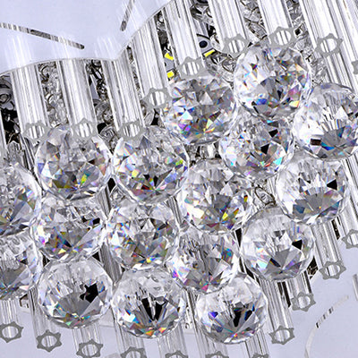 Contemporain Créatif Romantique Forme de Cœur en Cristal Verre Plafonnier Semi-Encastré à 7 Lumières Pour Salon 