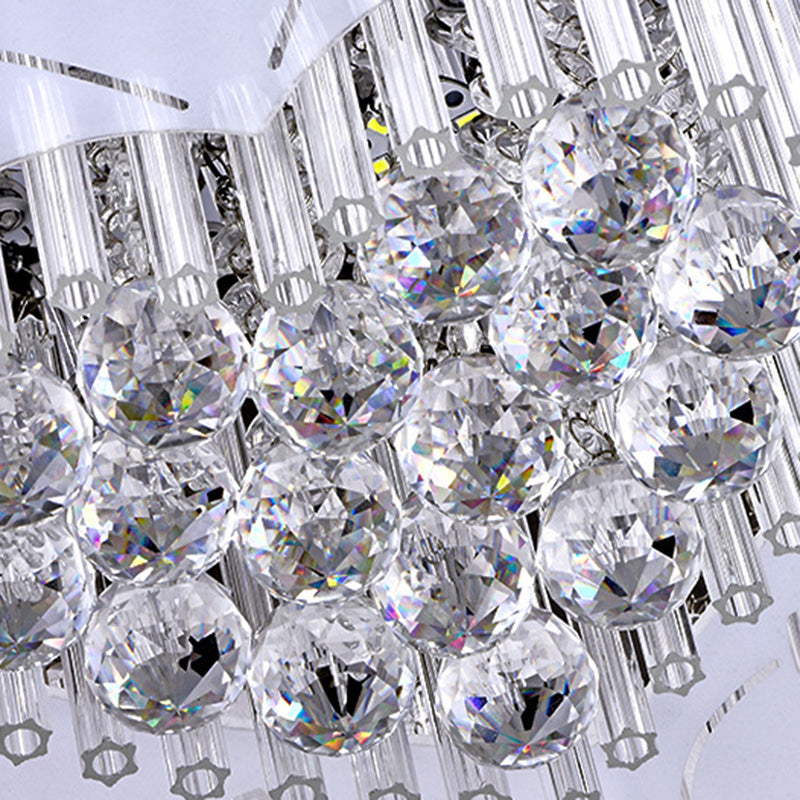 Contemporain Créatif Romantique Forme de Cœur en Cristal Verre Plafonnier Semi-Encastré à 7 Lumières Pour Salon 