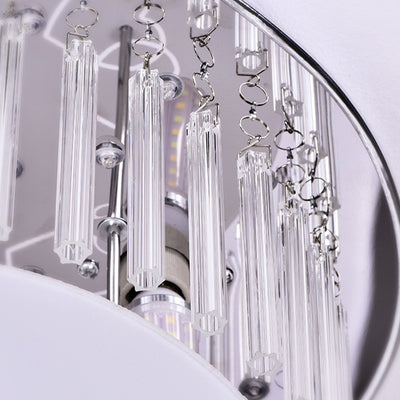 Contemporain Créatif Romantique Forme de Cœur en Cristal Verre Plafonnier Semi-Encastré à 7 Lumières Pour Salon 