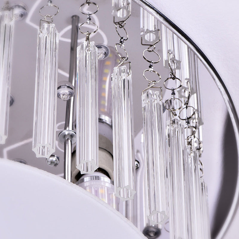 Contemporain Créatif Romantique Forme de Cœur en Cristal Verre Plafonnier Semi-Encastré à 7 Lumières Pour Salon 