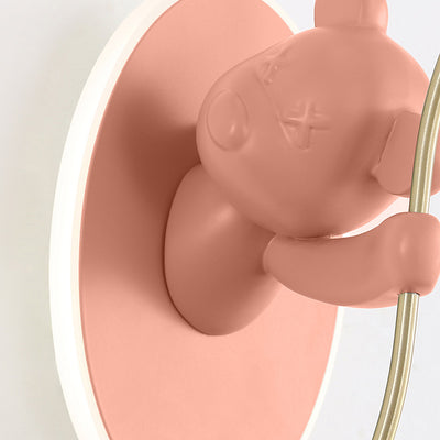 Lámpara de Aplique de Pared de 1 Luz con Globo de Vidrio de Resina de Oso de Dibujos Animados Creativo Contemporáneo para Niños para Dormitorio 