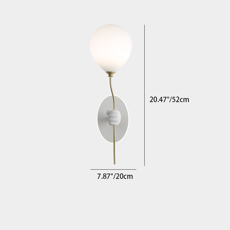 Lámpara de Aplique de Pared de 1 Luz con Globo de Vidrio de Resina de Oso de Dibujos Animados Creativo Contemporáneo para Niños para Dormitorio 