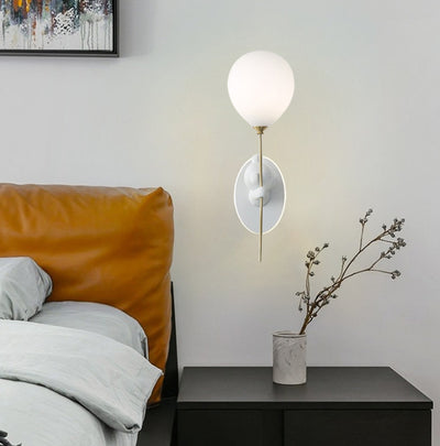 Lámpara de Aplique de Pared de 1 Luz con Globo de Vidrio de Resina de Oso de Dibujos Animados Creativo Contemporáneo para Niños para Dormitorio 