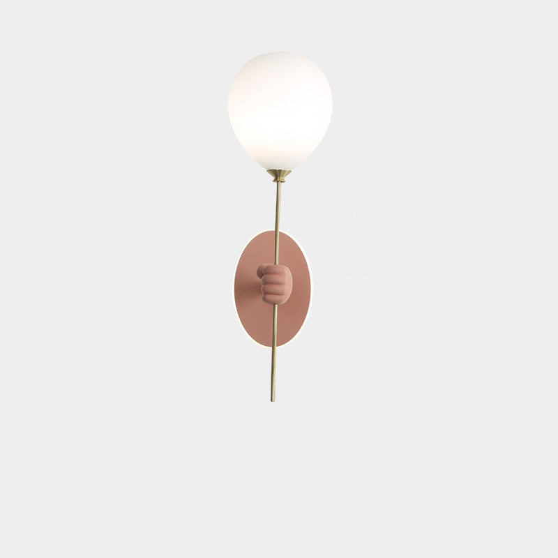 Lámpara de Aplique de Pared de 1 Luz con Globo de Vidrio de Resina de Oso de Dibujos Animados Creativo Contemporáneo para Niños para Dormitorio 