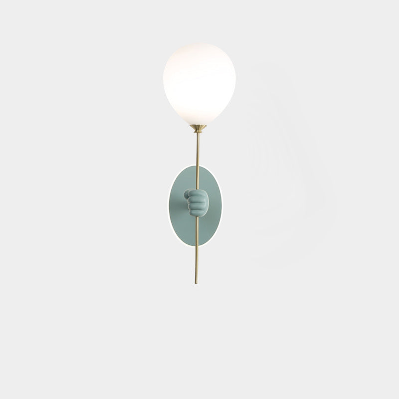 Lámpara de Aplique de Pared de 1 Luz con Globo de Vidrio de Resina de Oso de Dibujos Animados Creativo Contemporáneo para Niños para Dormitorio 