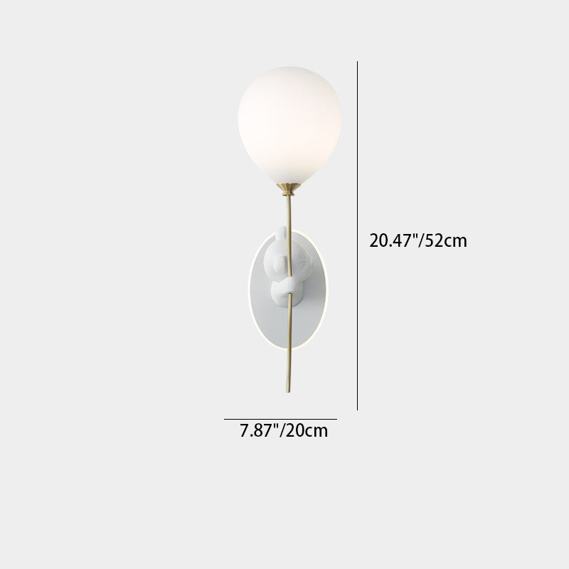Lámpara de Aplique de Pared de 1 Luz con Globo de Vidrio de Resina de Oso de Dibujos Animados Creativo Contemporáneo para Niños para Dormitorio 