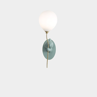 Lámpara de Aplique de Pared de 1 Luz con Globo de Vidrio de Resina de Oso de Dibujos Animados Creativo Contemporáneo para Niños para Dormitorio 