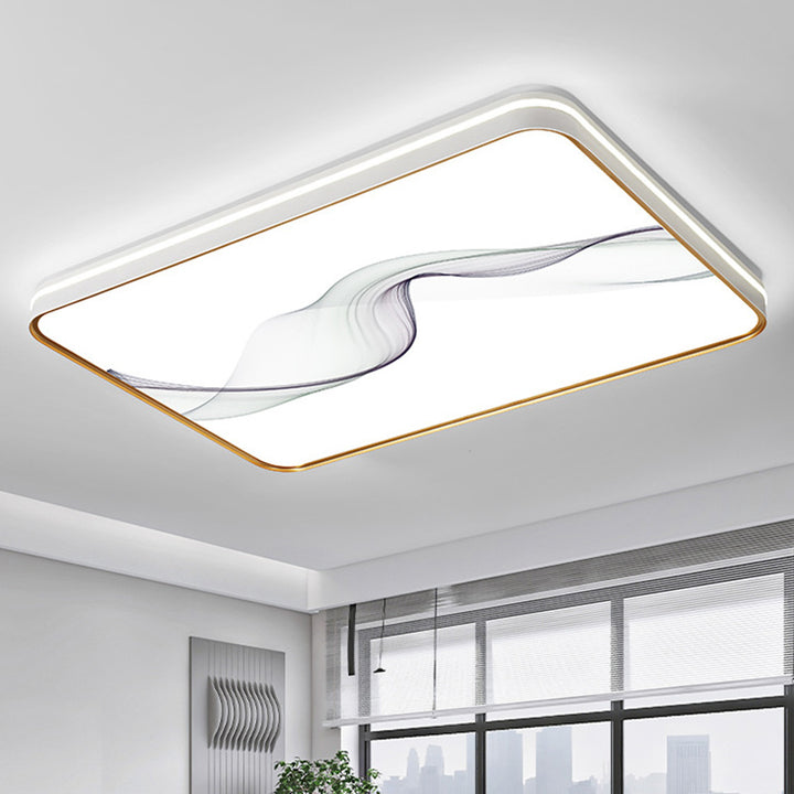 Plafonnier LED en fer, acrylique, aluminium, rond, carré, rectangle, lotus, ligne, style chinois traditionnel pour salon 
