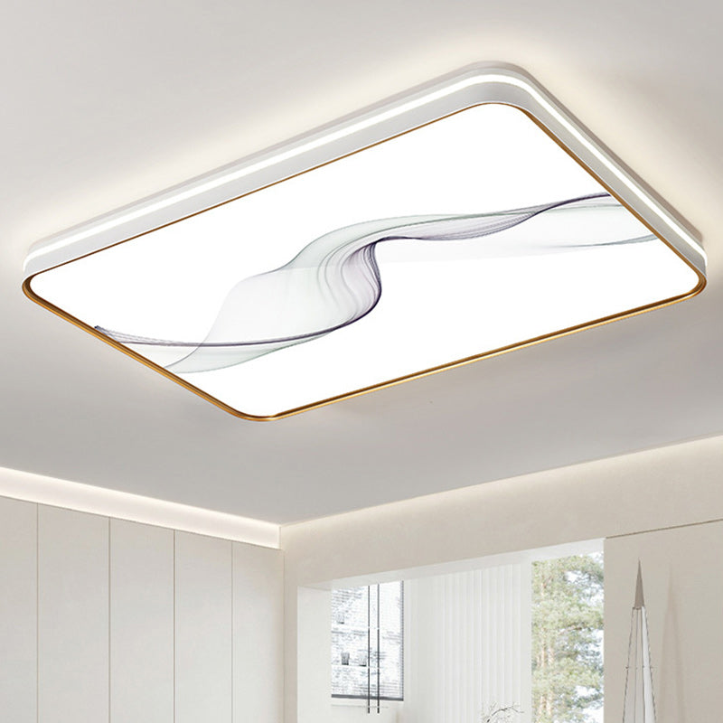 Plafonnier LED en fer, acrylique, aluminium, rond, carré, rectangle, lotus, ligne, style chinois traditionnel pour salon 