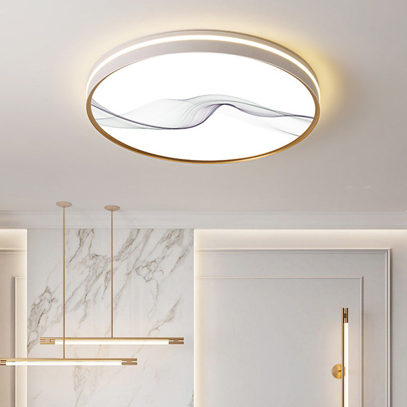 Plafonnier LED en fer, acrylique, aluminium, rond, carré, rectangle, lotus, ligne, style chinois traditionnel pour salon 