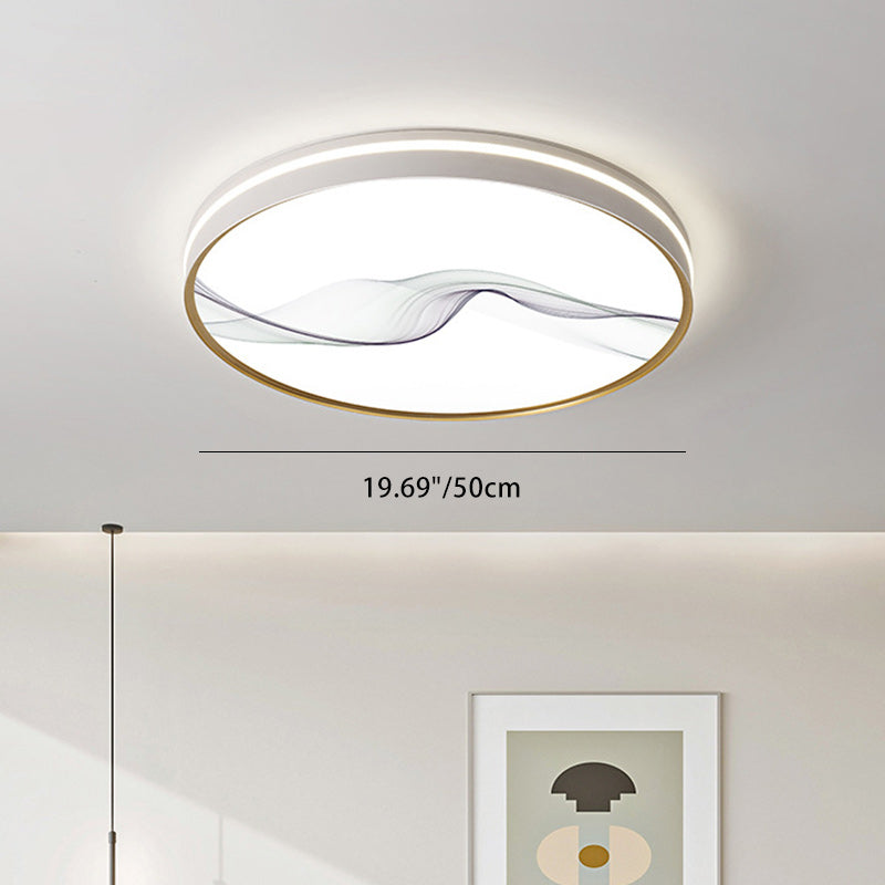 Plafonnier LED en fer, acrylique, aluminium, rond, carré, rectangle, lotus, ligne, style chinois traditionnel pour salon 