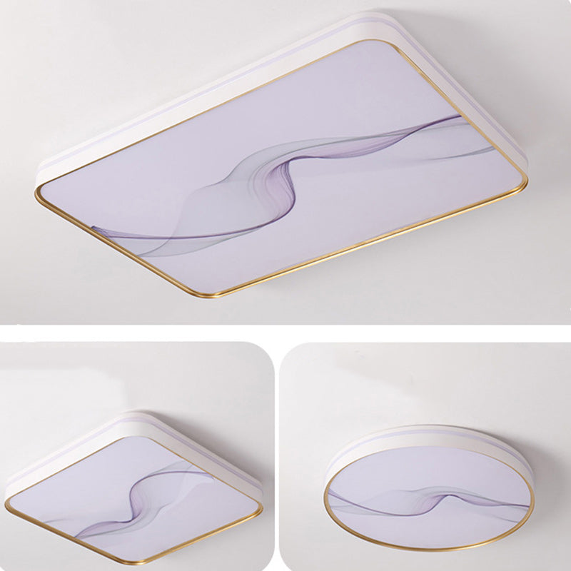 Plafonnier LED en fer, acrylique, aluminium, rond, carré, rectangle, lotus, ligne, style chinois traditionnel pour salon 