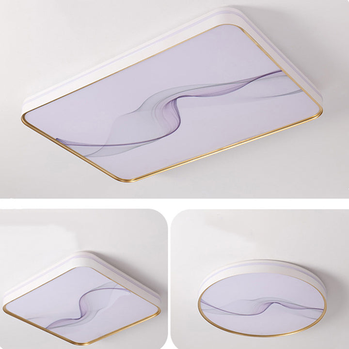 Plafonnier LED en fer, acrylique, aluminium, rond, carré, rectangle, lotus, ligne, style chinois traditionnel pour salon 