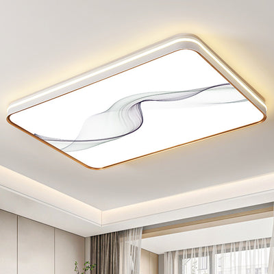 Plafonnier LED en fer, acrylique, aluminium, rond, carré, rectangle, lotus, ligne, style chinois traditionnel pour salon 