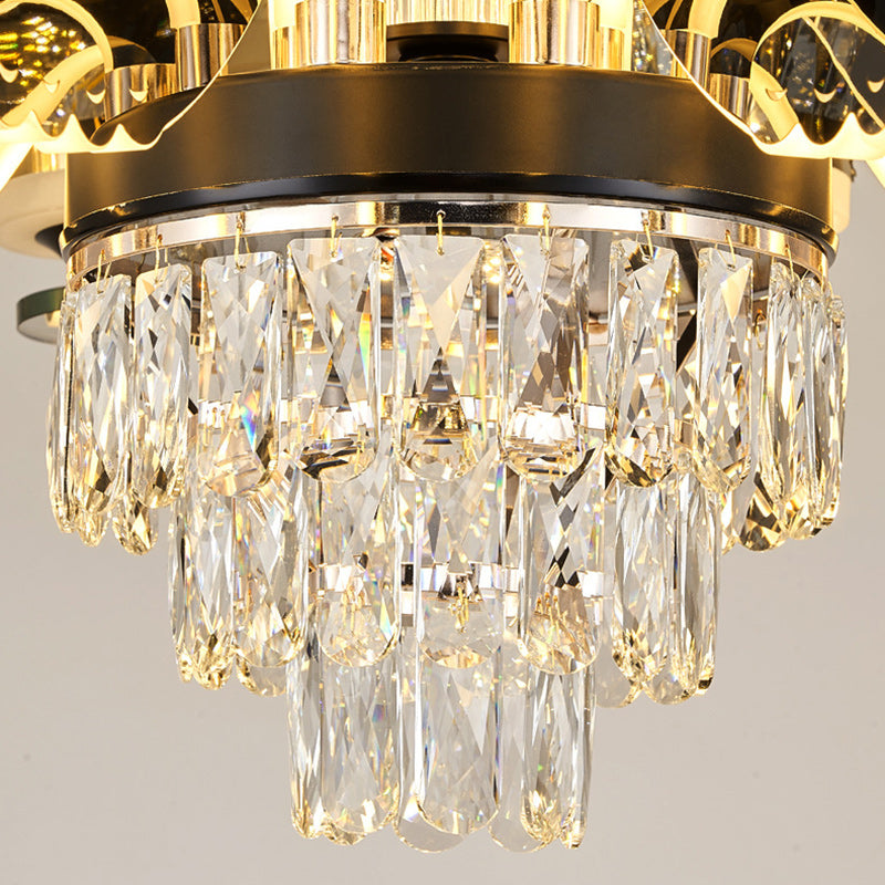 Modern Luxury Candle Crystal Stainless Steel Acrylic LED Chandelier For Living Room