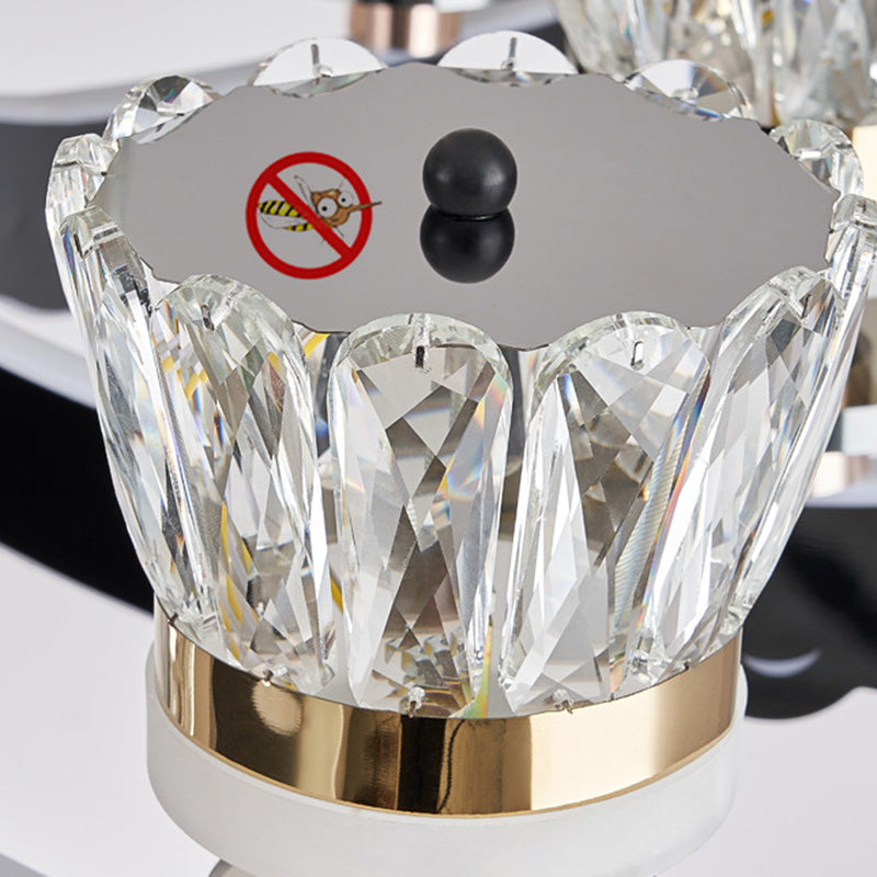 Modern Luxury Candle Crystal Stainless Steel Acrylic LED Chandelier For Living Room