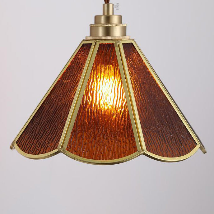 Aplique de pared de 1 luz con pantalla de vidrio martillado de flor retro contemporánea y madera para dormitorio 